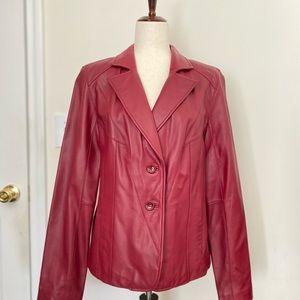 Worthington Red Genuine Leather Coat